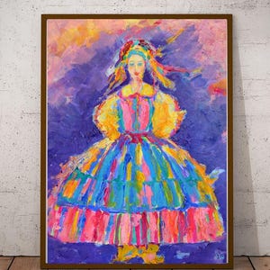 Polish Folk Art Polish Gifts from Poland Polish Folk Costume Polish POSTER Made in Poland Art Polish Woman in Polish Folk Dress  Polska