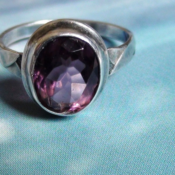 Ring marked 830 is apparently Norwegian with a Fantastic Amethyst Gemstones Cabochon Set Possible WWII Size 6
