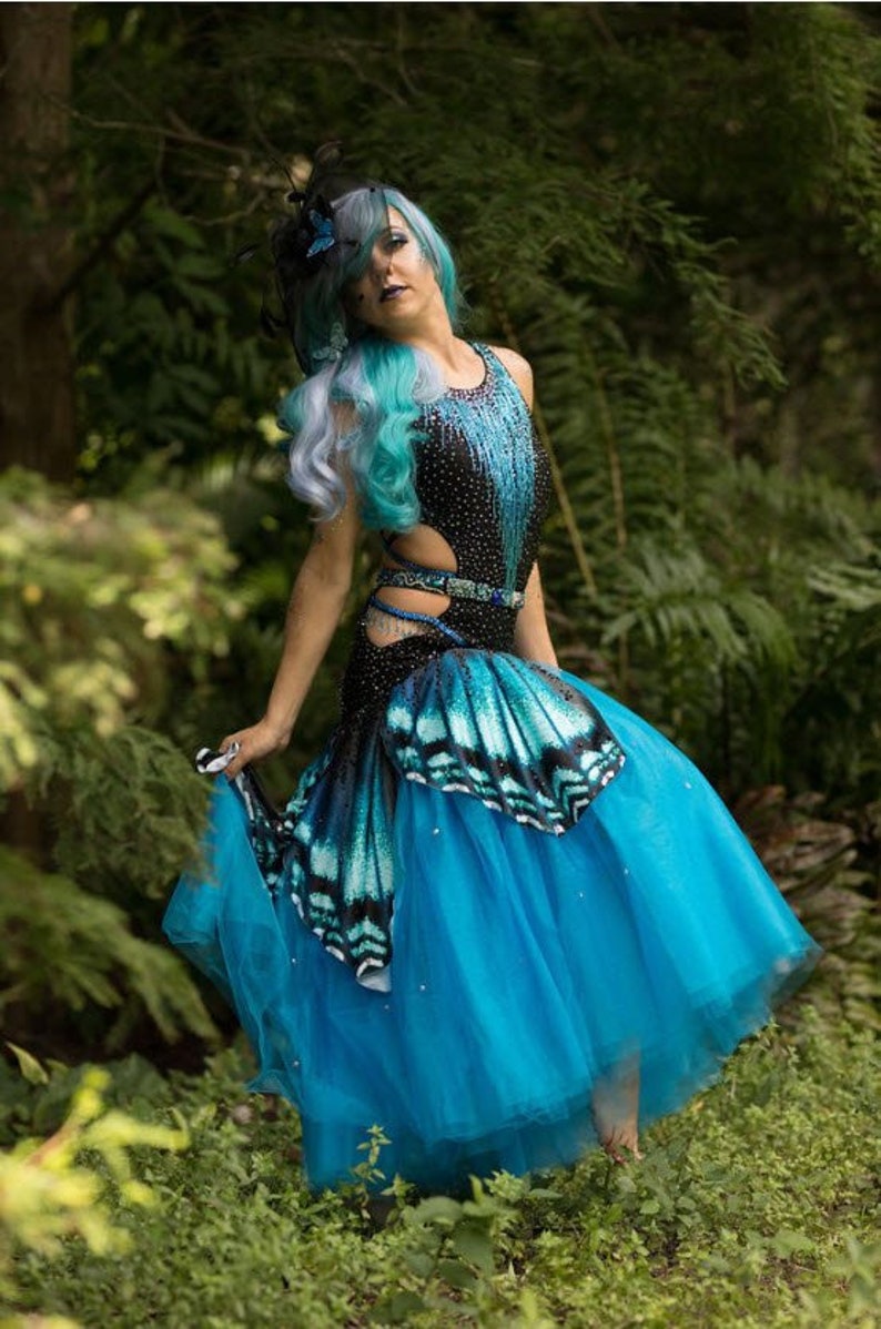 Stunning Ballroom Smooth dress Butterfly dance costume Blue Etsy