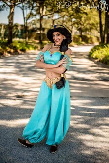 Princess Jasmine Aladdin Satin With Tassel Gems Cosplay Costume - Cosrea  Cosplay