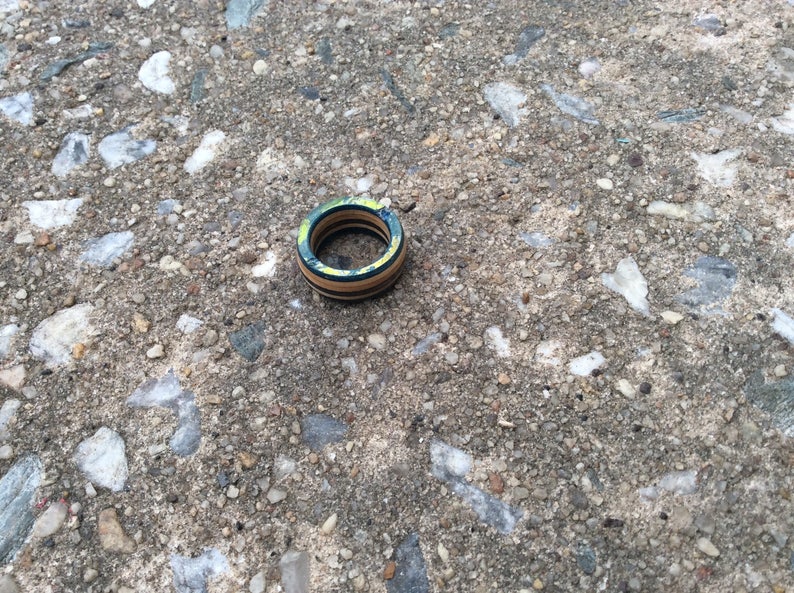 Blue Black skateboard ring size 5.5