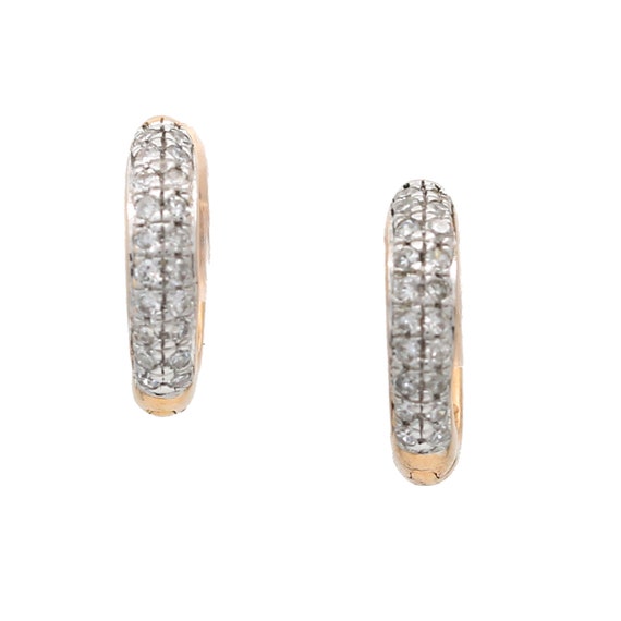 Minimalist Diamond Huggies Tiny Hoop Earrings in … - image 1