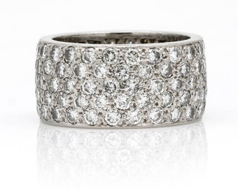 Women's Pave Diamond Wide Band Ring in Platinum 5.00 cttw