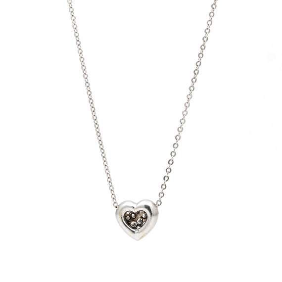 Women's Pave Diamond Heart Pendant Necklace in 14… - image 4