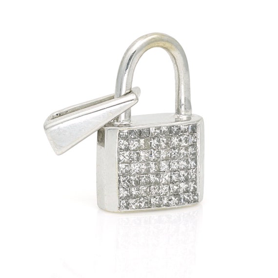 white gold diamond padlock
