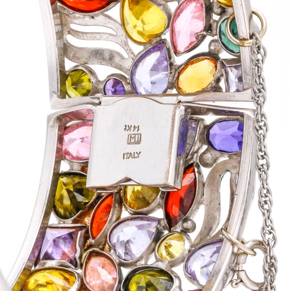 Women's Colorful Gemstone Bracelet in 14k White G… - image 7