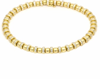 Women's Krypell Diamond 18k Yellow Gold Bead Choker Necklace ( 13.50 cttw )