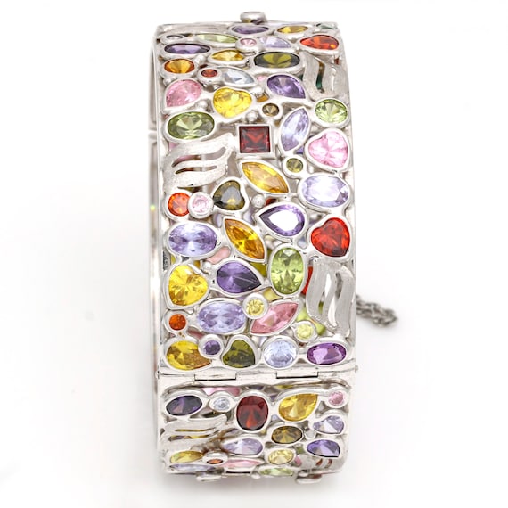 Women's Colorful Gemstone Bracelet in 14k White G… - image 3