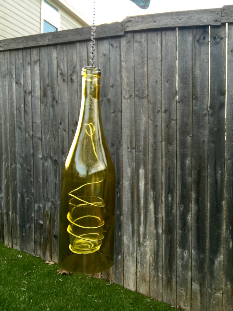 Recycled Wine Bottle Hanging Candle Holder Etsy