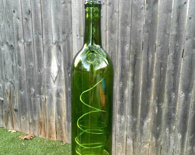 Recycled wine bottle Hanging Candle Holder