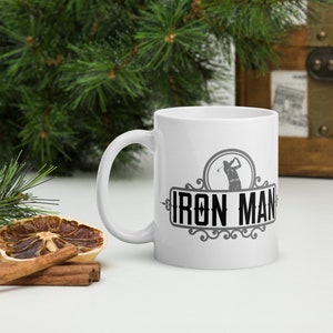 Taza de Iron Man, taza de golf, golfista, taza divertida, chico de hierro, taza de chicos, taza de golfistas, taza de papá, taza de café