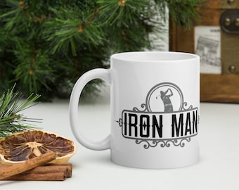 Iron Man Golf Mug, Golfer Gift, Funny Coffee Mug