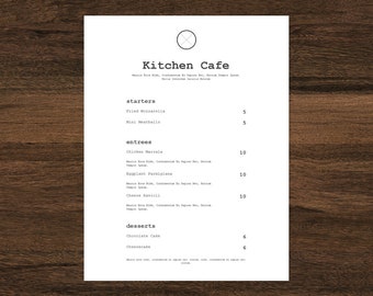 restaurant menu template etsy restaurant menu template google docs
