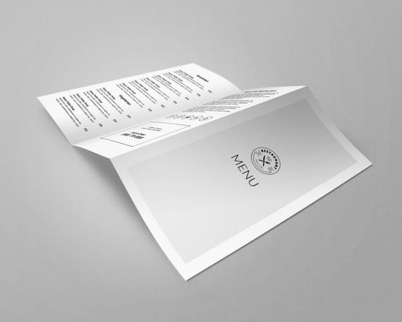 takeout menu trifold menu menu template takeaway menu etsy