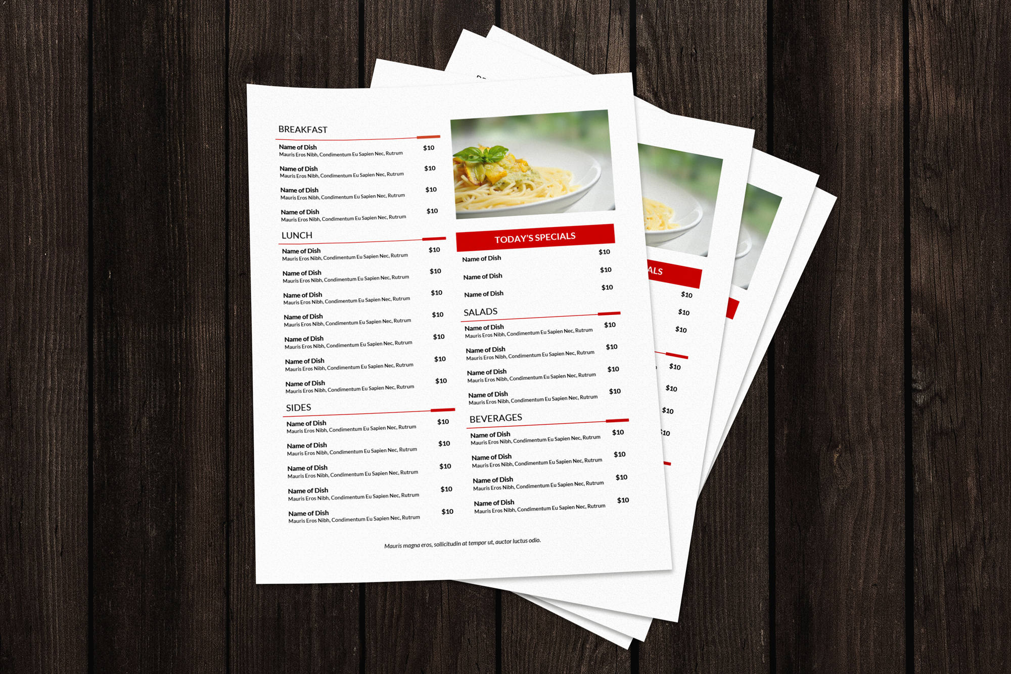 Restaurant Menu Template, Menu Design, Double Sided Menu, Printable ...