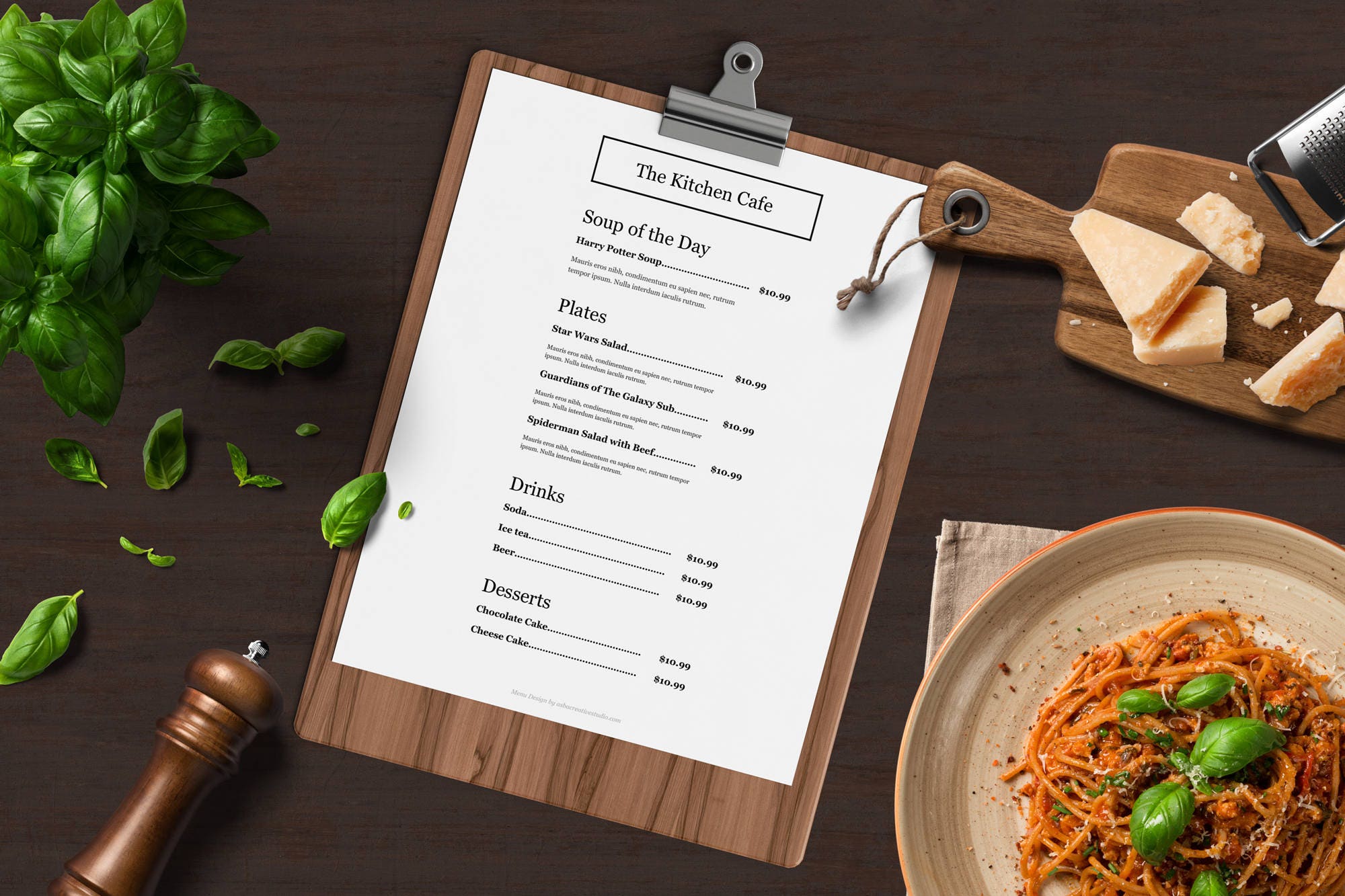 Simple Cafe Menu, Menu Template, Restaurant Menu, Food Truck Menu