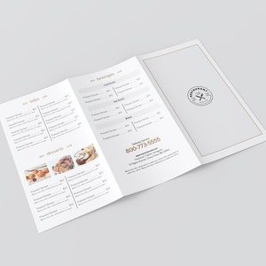 Trifold Menu Template, Restaurant Menu, Printable Menu, Editable Menu ...