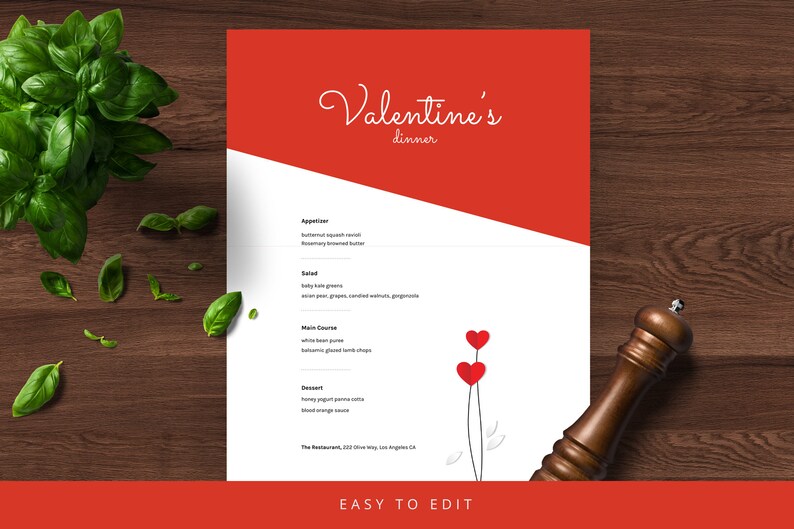 Dinner Menu Valentine S Day Menu Catering Menu Simple Menu Powerpoint Menu Template Menu Design Wedding Menu Elegant Menu Templates Paper Party Supplies Kromasol Com