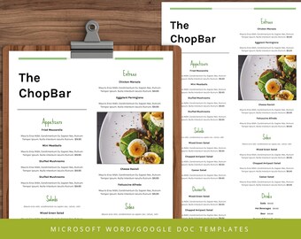 Menu Restaurant, Restaurant Menu Template, Restaurant Menu, Word Menu, Google Doc Menu, instant menu, editable menu