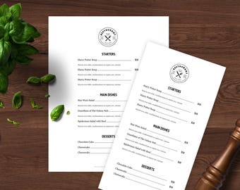google docs restaurant menu template