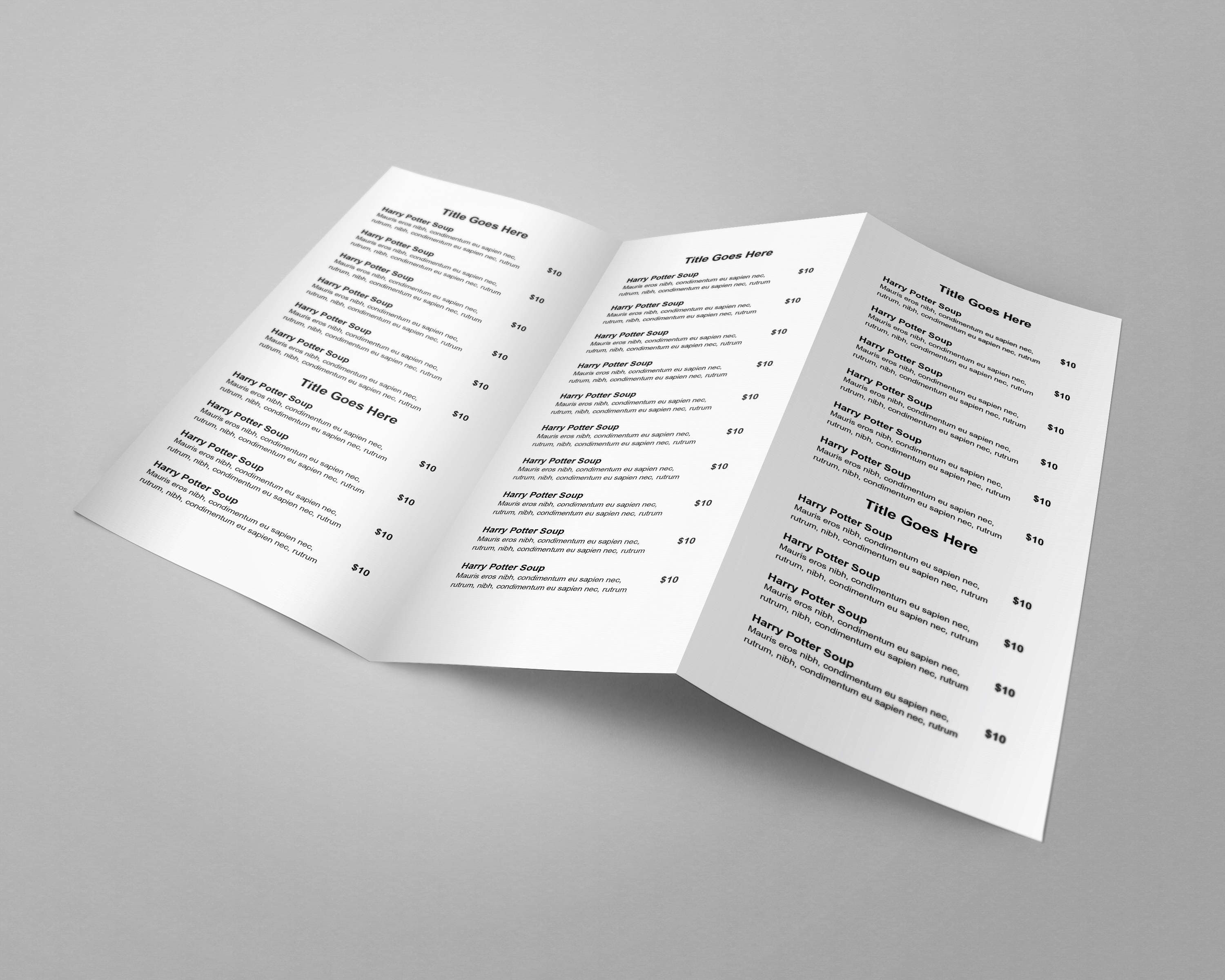 Quick Menu Hand Out Buy Takeout Menu, Trifold Menu, Menu Template, Takeaway Menu, Catering ...
