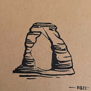 Delicate Arch Linocut Print
