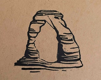 Delicate Arch Linocut Print