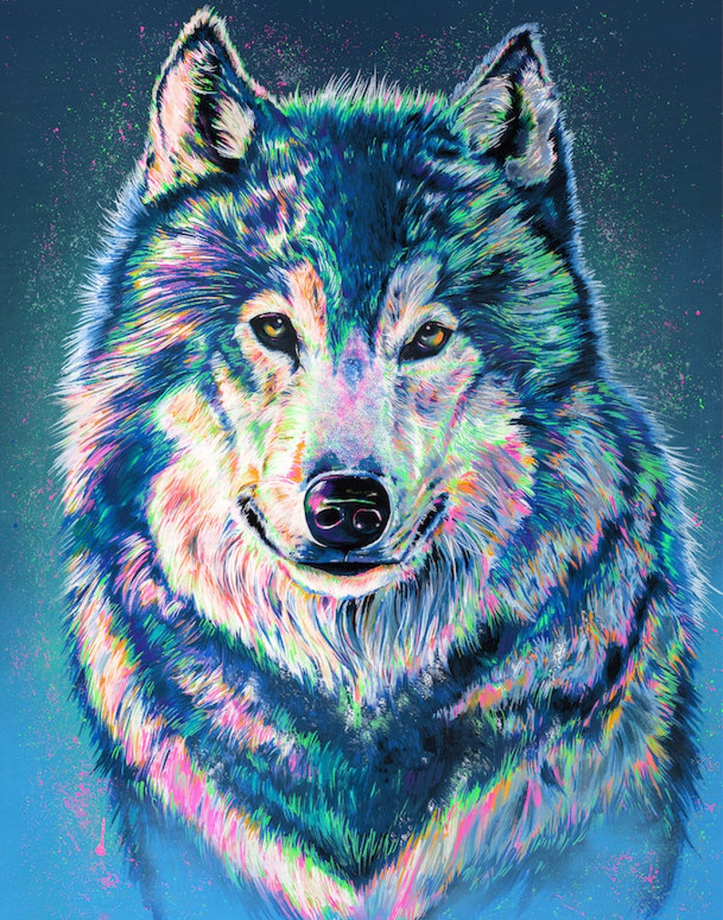 Wolf Print Etsy