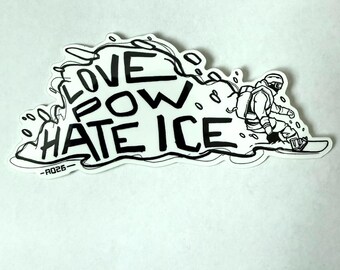 Love Pow Hate Ice Stickers