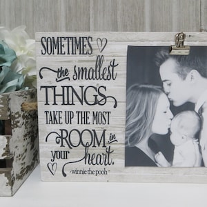 Baby Family Frame / Sometimes the Smallest Things Take up the Most Room in Your Heart / Winnie the Pooh / Newborn Picture Frame / Baby Decor