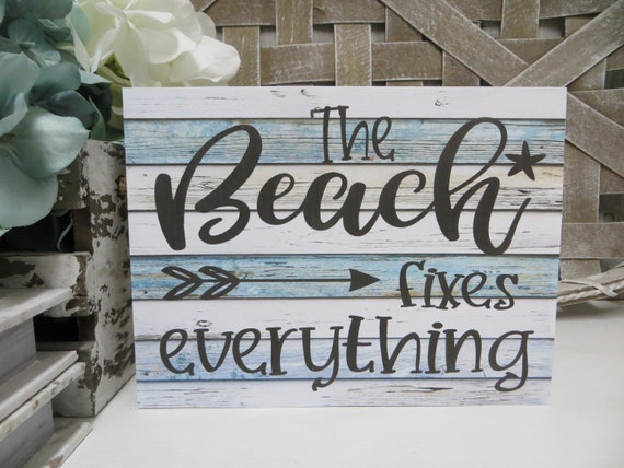 Wood Beach Sign Beach House Decor The Beach Fixes Etsy
