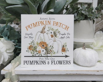 Fall Thanksgiving Sign / Autumn Acres Pumpkin Patch.../ Fall Decorations / Tiered Tray Fall Sign / Fall Home Decor / Autumn Decor