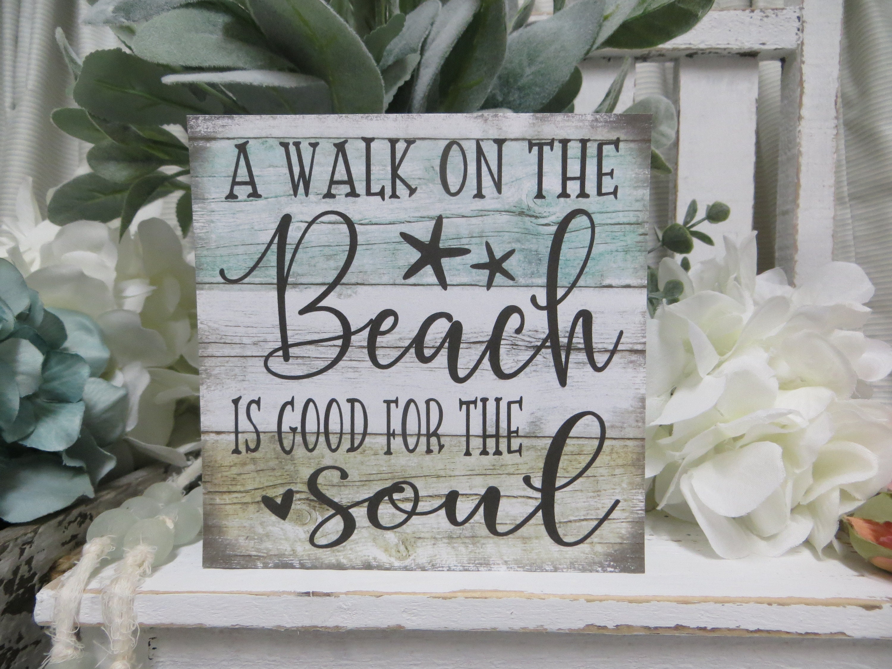 Puzzle Piece Sign Decor a Day at the Beach Restores the Soul Plaque Hanging