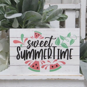 Summer Watermelon Sign / Sweet Summertime / Summer Watermelon Tiered Tray Decor / Watermelon Lover Sign / Kitchen Tiered Tray Sign / Summer