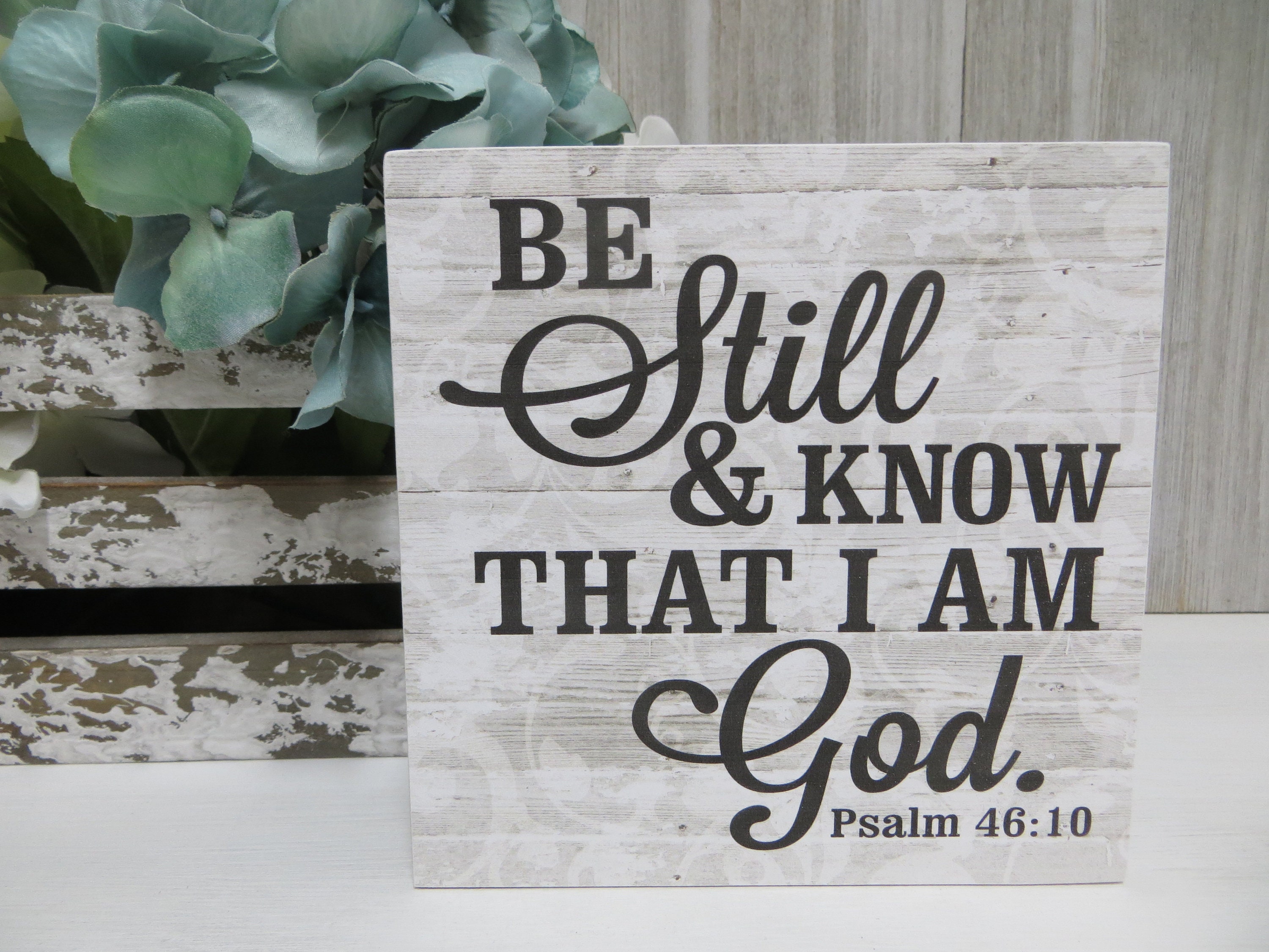 Be Still and Know That I am God Psalm 46:10 Religious Jeweled Musical Music Jewelry Box Dark Wood Finish Plays On Eagles Wings Cottage Garden JM127SW