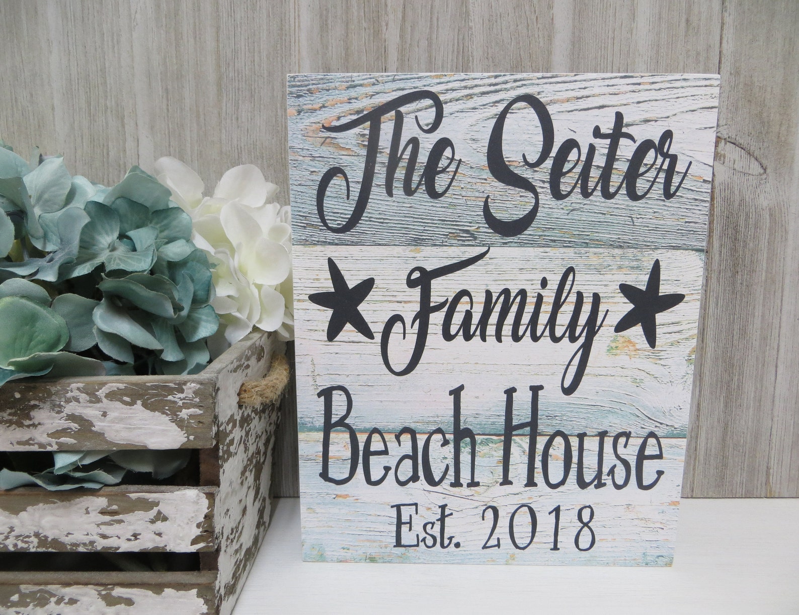 Wood Beach House Sign Customized Family Sign Beach House Etsy