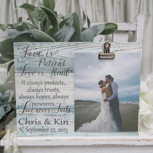 Marriage Picture Frame, Wedding Gift for Couple, Love Never Fails