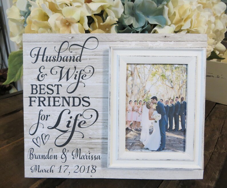 Wood Picture Frame Husband Wife Best Friends For Image 0