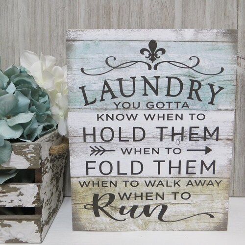 Laundry Room Decal. You Gotta Know When to Hold Em. Know When Etsy