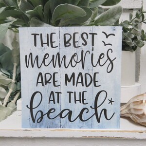 Beach Sign / The Best Memories are Made at the Beach / Beach Tiered Tray / Beach Lover Sign / Beach Themed Decor Sign / Beach House Decor