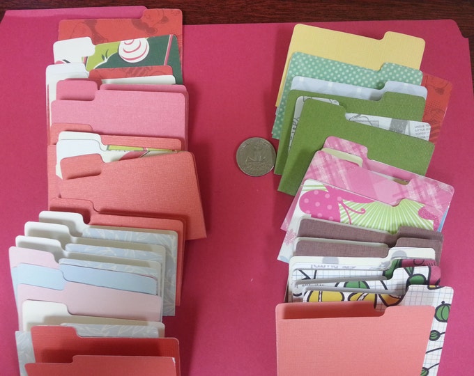 Multicolored Mini File Folders Die Cut Scrapbooking Card Etsy
