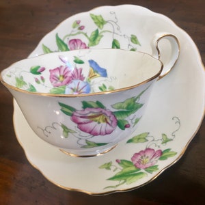 Fenton “Westbury” Radfords Tea Cup Saucer Set Bone China Blue Pink
