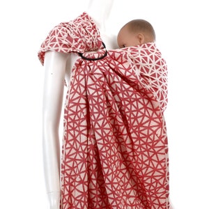 Portabebés tipo fular de aro - Daiesu Sweetheart Tomato - portabebés, fular orgánico, rojo, portabebés, regalo para mamá primeriza, regalo para recién nacido