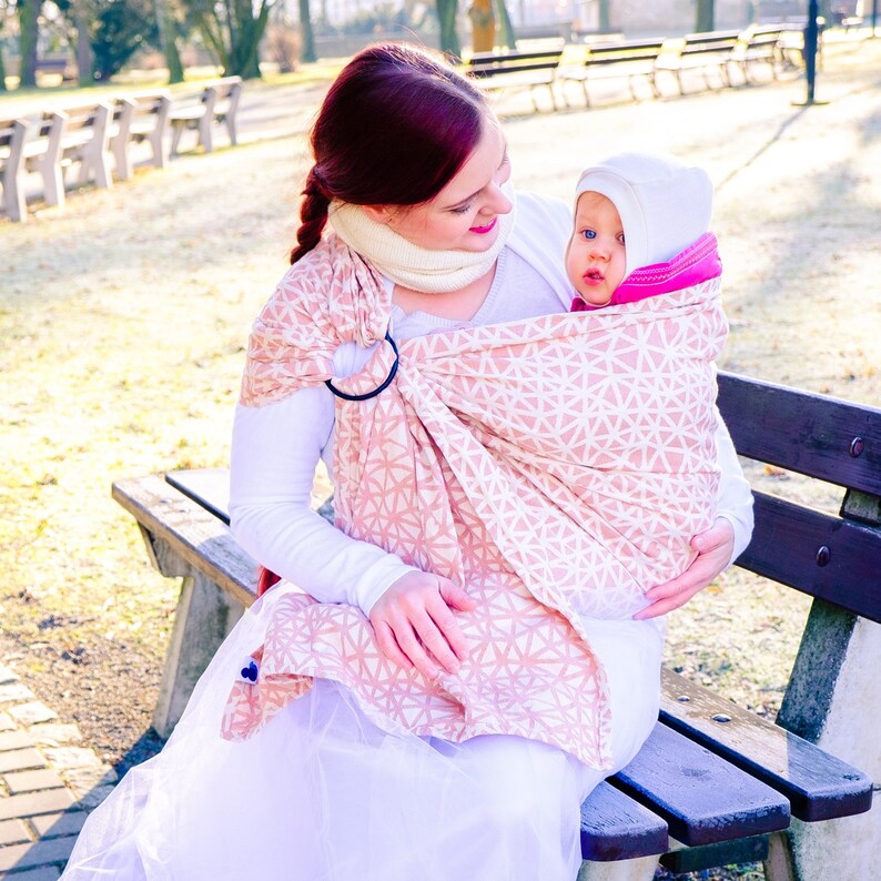 Ring Sling Baby Carrier Daiesu Sweetheart Rose Gold Infant Etsy