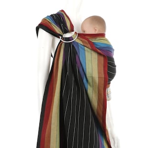 Portabebés tipo bandolera con anillas - Daiesu Rainbow at Night - Portabebés, accesorio esencial para recién nacidos, portabebés, idea de regalo para mamá primeriza