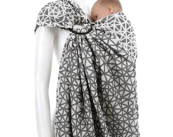 Ring Sling Baby Carrier - Daiesu Sweetheart Midnight - infant carrier, black and white, dad friendly color, gift for newborn, babywearing