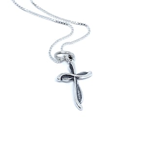 Silver cross necklace, Custom cross necklace, Graduation gift, Confirmation gift, Baptism gift, Easter gifts, Mother&#39;s Day Gifts