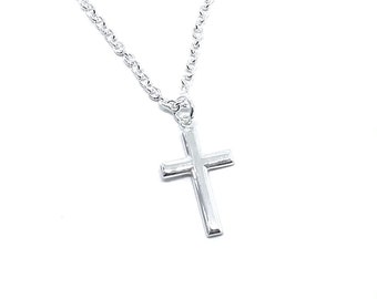 Mens Cross Necklace, Silver Cross for a Man, Cross Necklace for Men, Cross Necklace for a Teenager, Confirmation Necklace, Baptism Gift