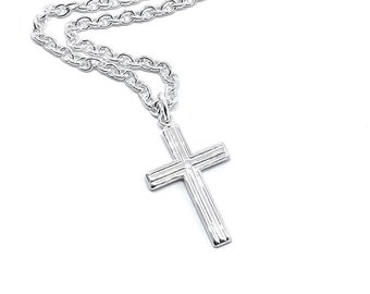 Mens Cross Necklace, Men's Cross Necklace, Cross for a Teenager, Confirmation Necklace, Baptism Gift