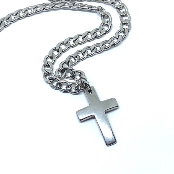 Thick Chain Mens Cross Necklace 